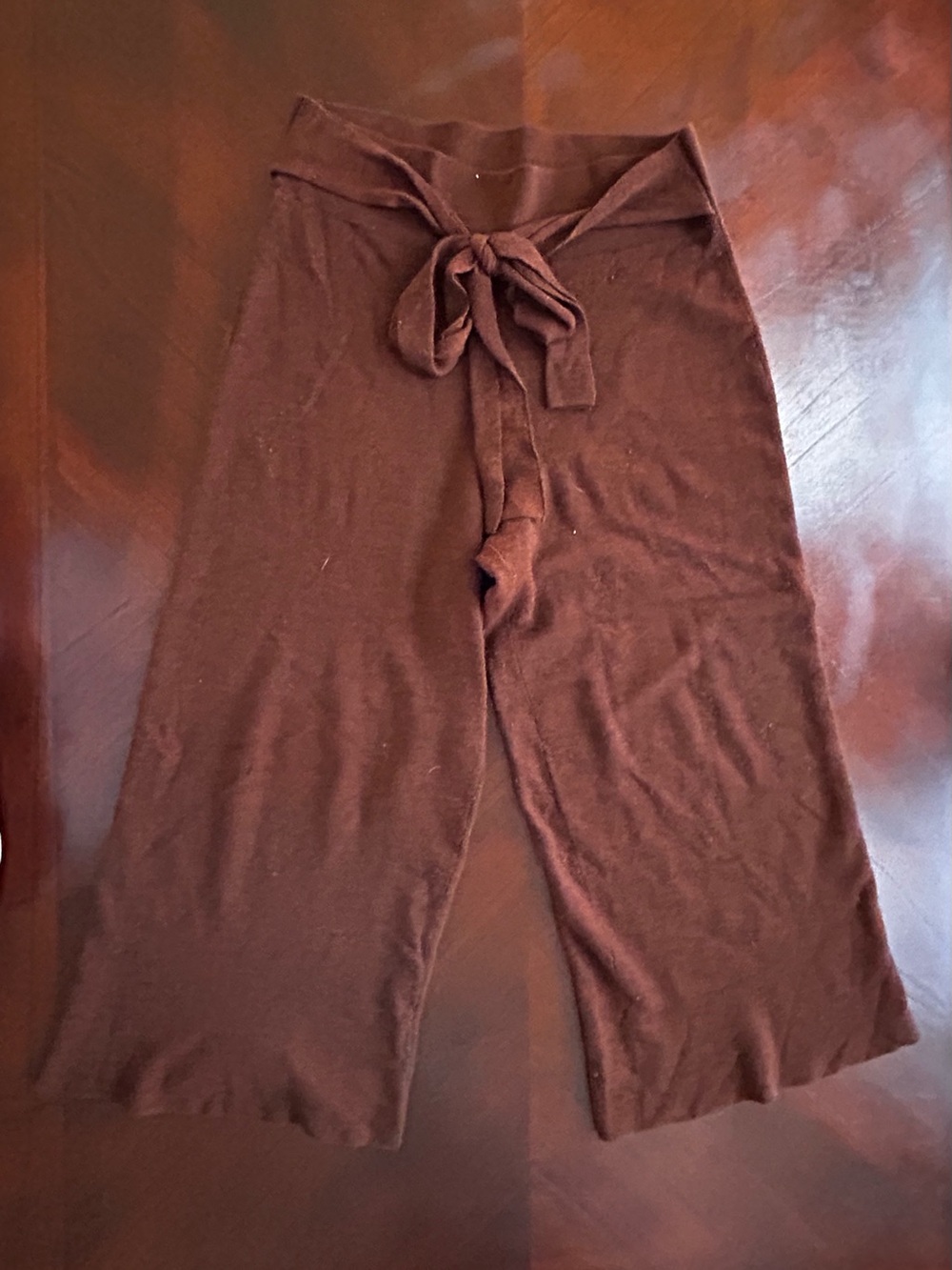 Anthropologie Brown Wide-Leg Tie-Waist Pants size M